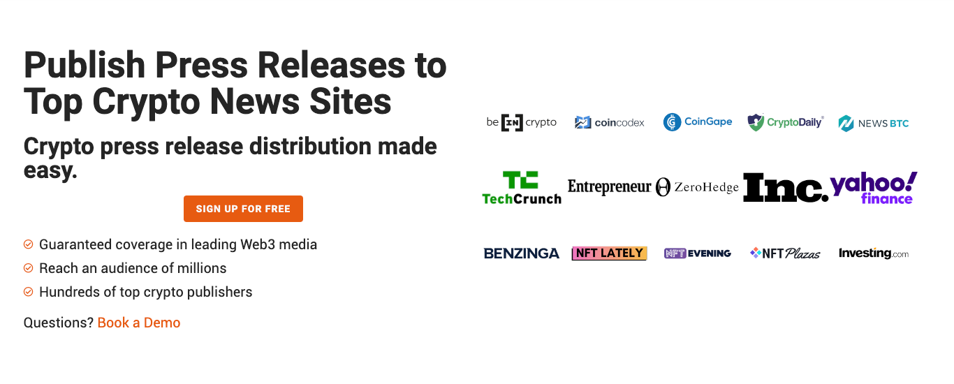 A Coinscribble press release distribution service with access to media outlets and news sites